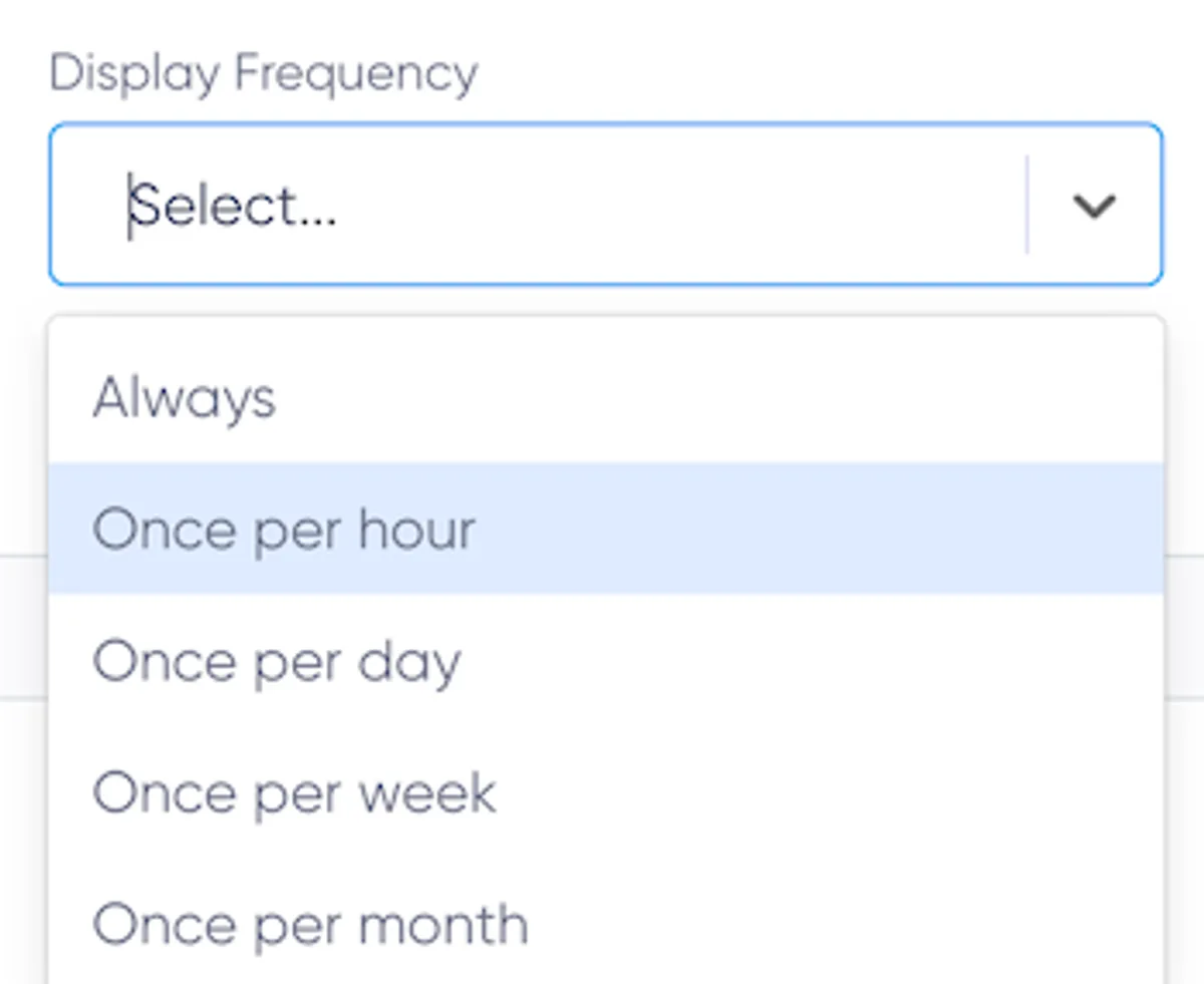 Adjust the display frequency