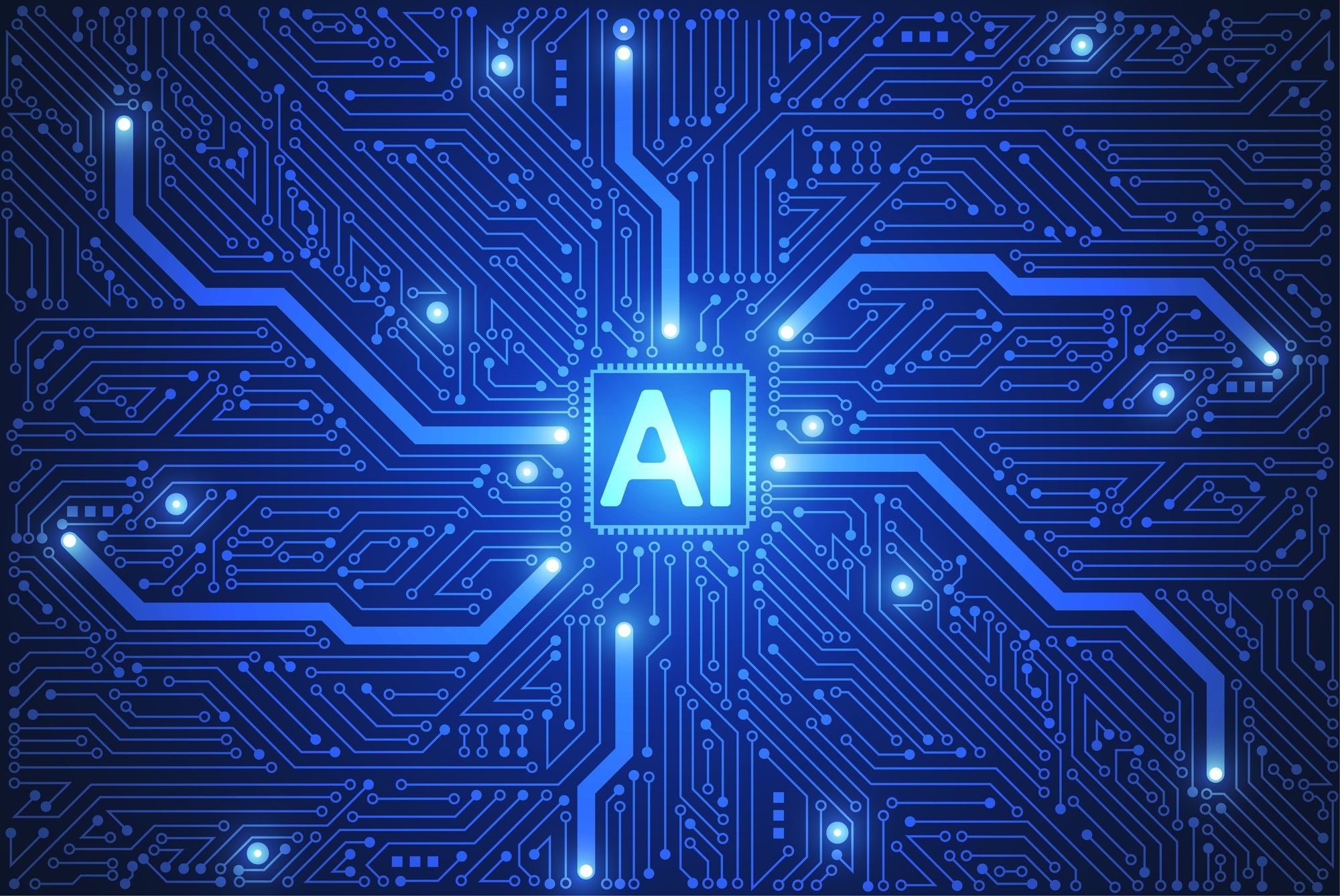 Abstract AI chipset representing how AI enhances targeted email campaigns by predicting subscriber interests and behaviors.