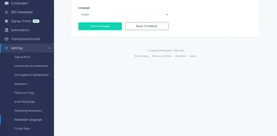 Subscriber Language: complete subscriber language page