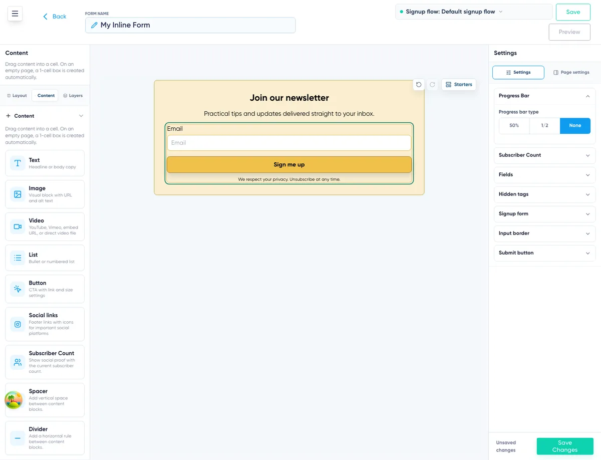 Embedded Form Builder: complete builder