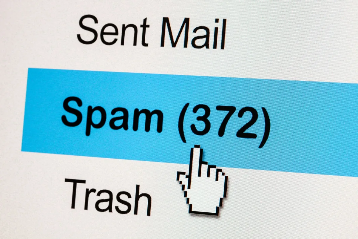 email inbox with messages filtered into a spam folder, illustrating the risk of poor subscriber engagement.
