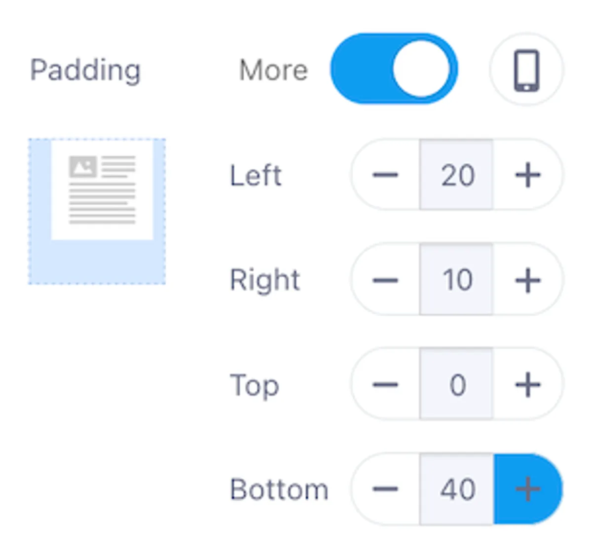 Padding Option