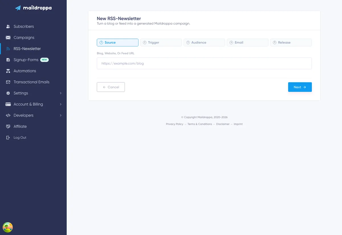 RSS Newsletters: five step assistant