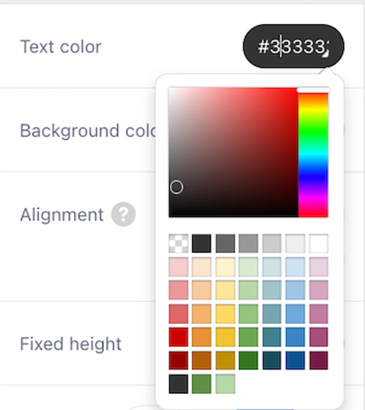 Choose a text color