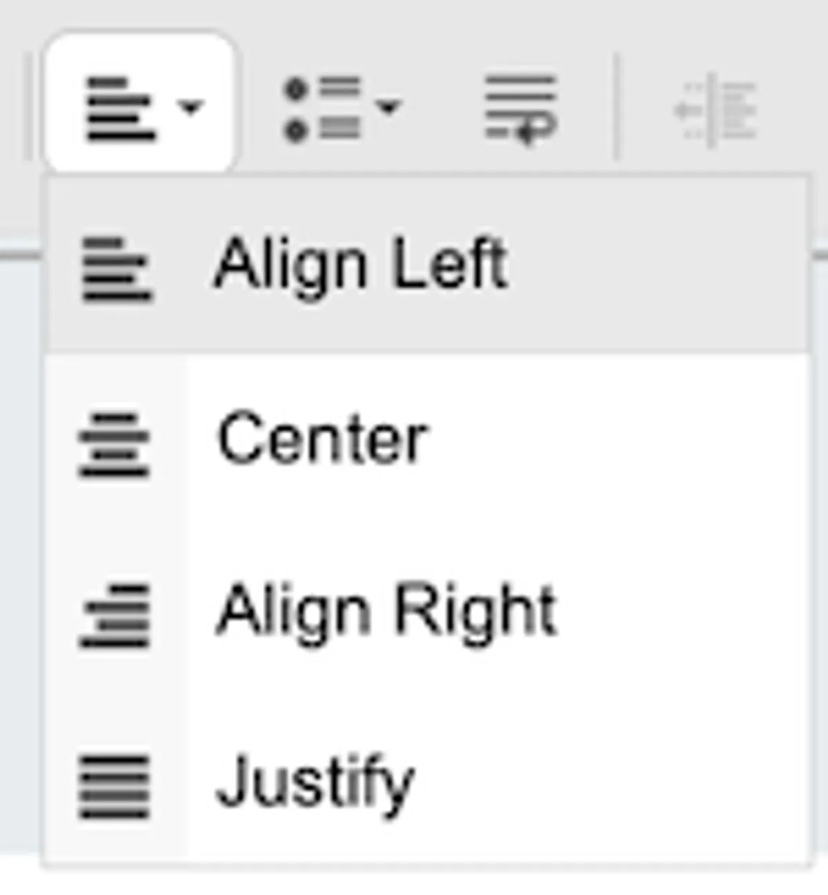 Choose the text alignment