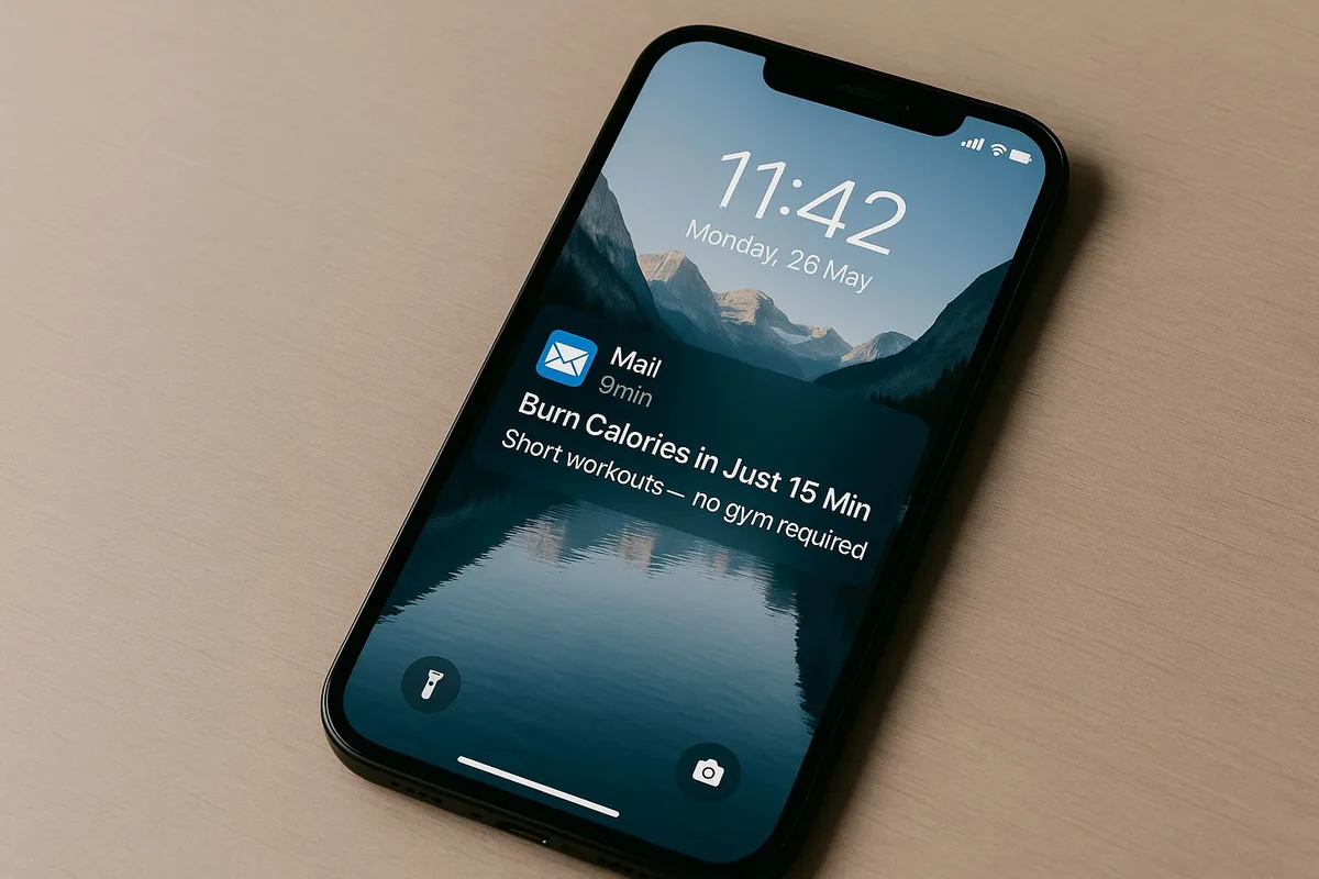 iPhone lock screen showing an email preview, illustrating how subject and preview text work together to boost opens.