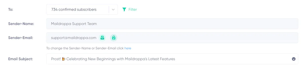 Email Campaign Composition Header