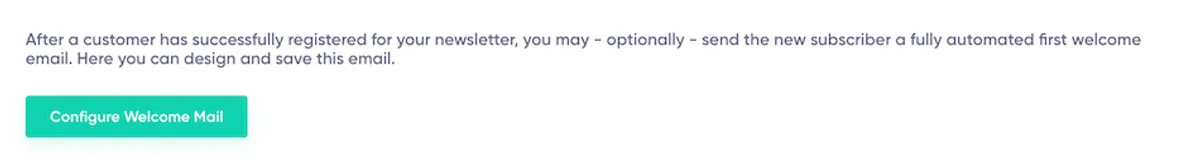 Configure Welcome Mail