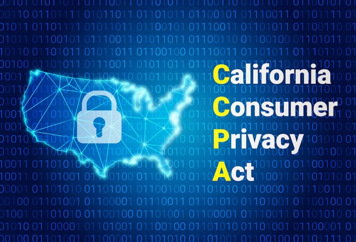USA map and lock icon depicting CCPA compliance, key for email marketing requirements.
