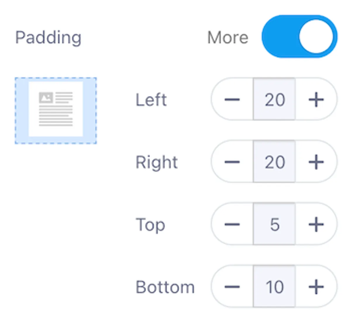 Adjust the padding