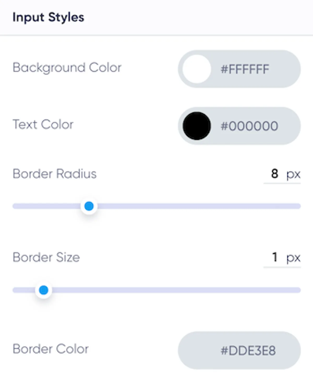 Customize the style of input fields