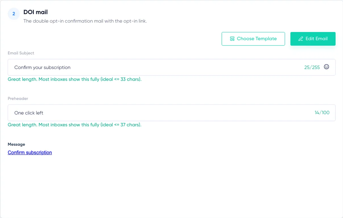 Signup Flows: DOI mail step