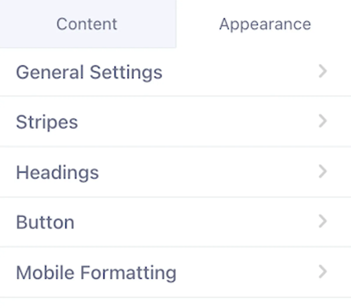 Appearance Tab Overview