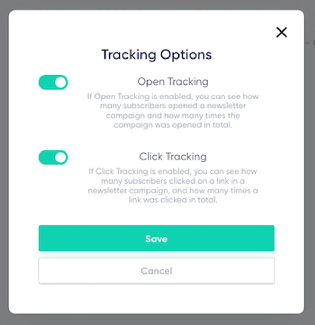 Email Campaign Tracking Options
