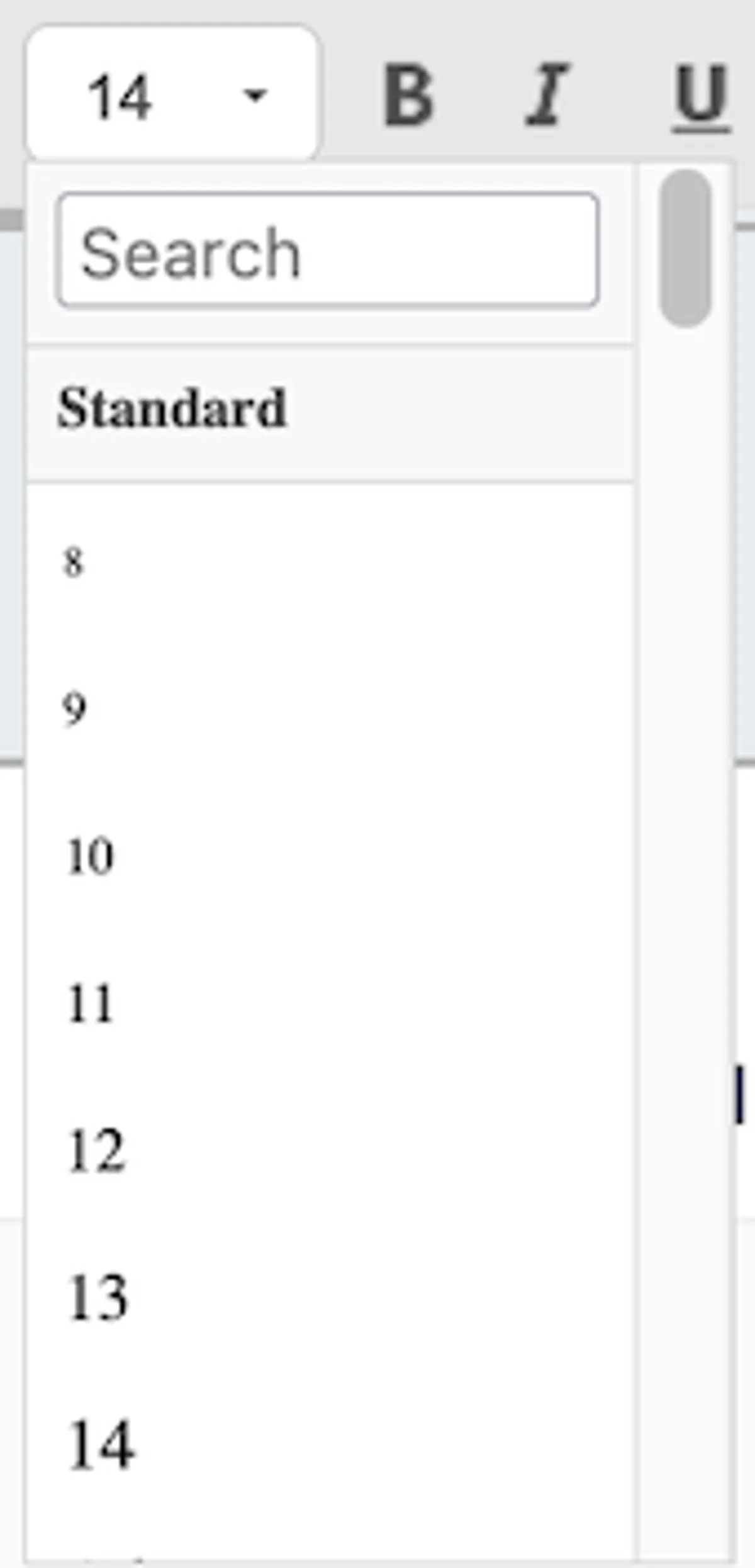 Choose a font size