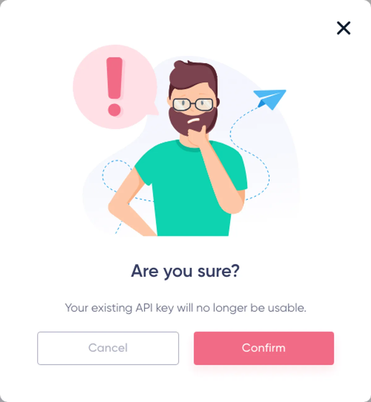 API Key: rotate API key confirmation