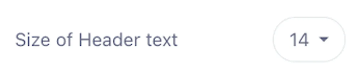 Header Text Size