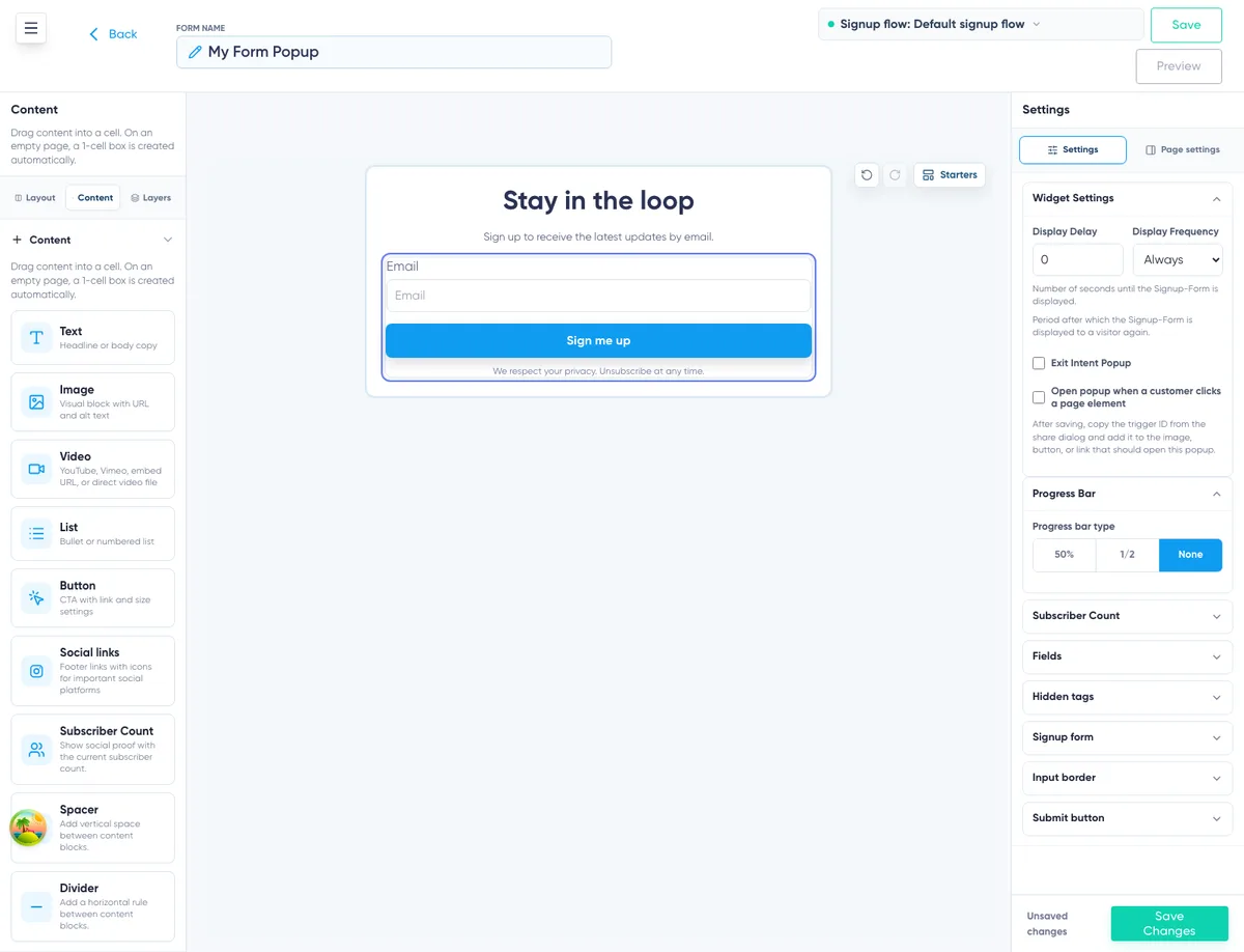 Popup Builder: complete builder