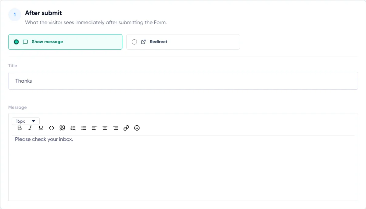 Signup Flows: after submit step