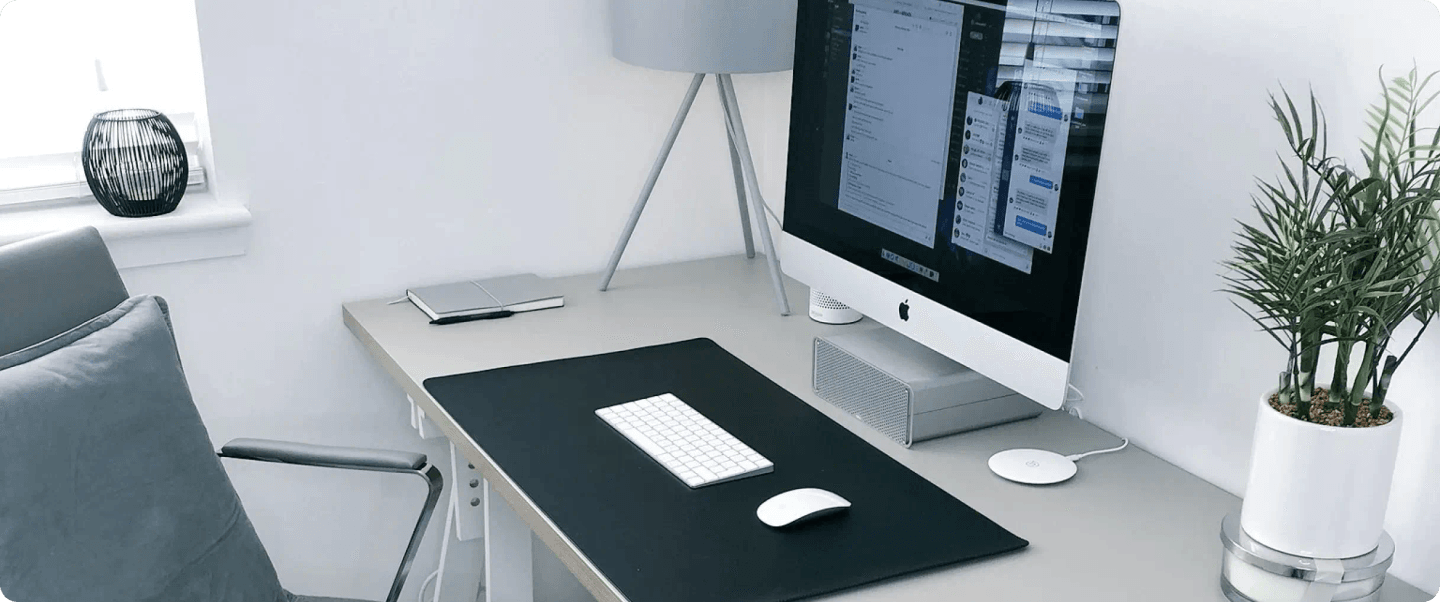A minimalist modern home office setup.