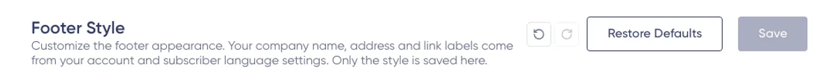 Footer Style: header actions