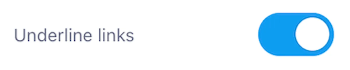 Underline links settings