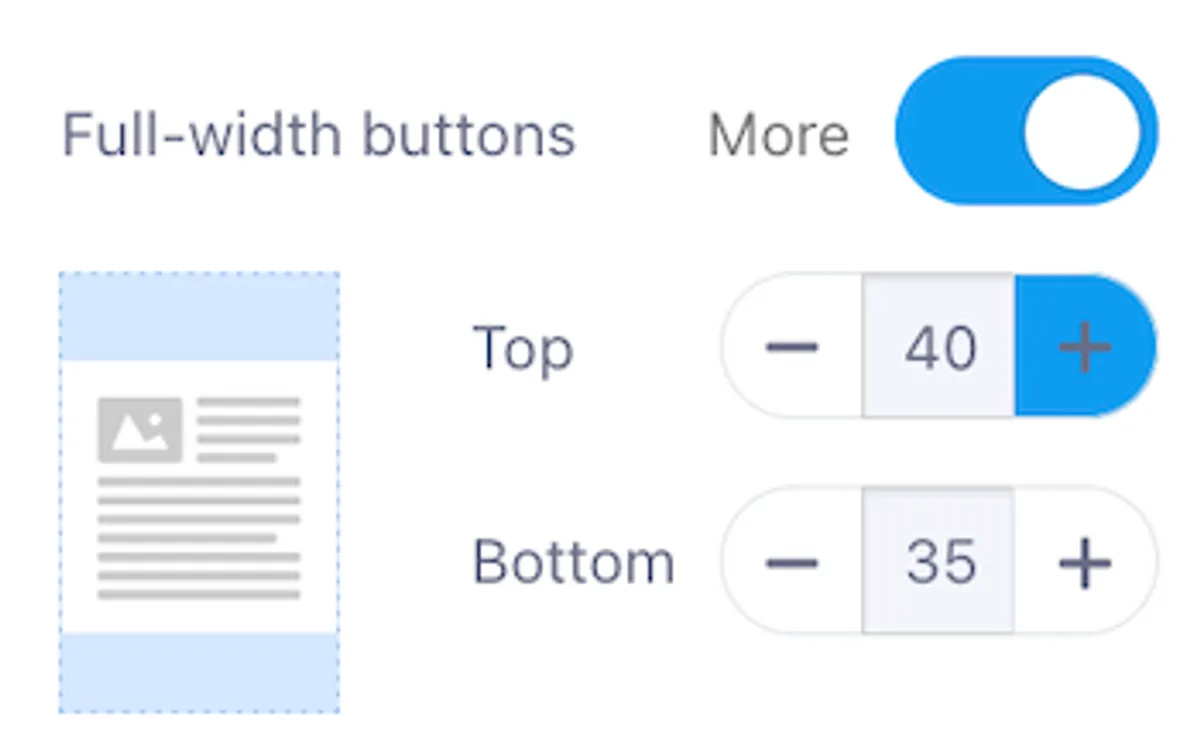 Mobile full-width Buttons